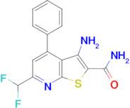 3-Amino-6-difluoromethyl-4-phenyl-thieno[2,3- b ]pyridine-2-carboxylic acid amide
