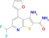 3-Amino-6-difluoromethyl-4-furan-2-yl-thieno[2,3-b ]pyridine-2-carboxylic acid amide