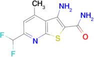 3-Amino-6-difluoromethyl-4-methyl-thieno[2,3- b ]pyridine-2-carboxylic acid amide