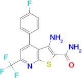 3-Amino-4-(4-fluoro-phenyl)-6-trifluoromethyl-thieno[2,3- b ]pyridine-2-carboxylic acid amide