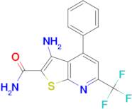 3-Amino-4-phenyl-6-trifluoromethyl-thieno[2,3- b ]pyridine-2-carboxylic acid amide