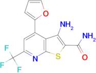 3-Amino-4-furan-2-yl-6-trifluoromethyl-thieno[2,3- b ]pyridine-2-carboxylic acid amide