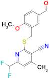 6-Difluoromethyl-2-(5-formyl-2-methoxy-benzylsulfanyl)-4-methyl-nicotinonitrile