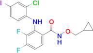 2-(2-chloro-4-iodoanilino)-N-(cyclopropylmethoxy)-3,4-difluorobenzamide