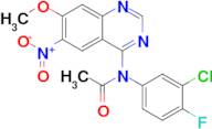 N-(3-Chloro-4-fluorophenyl)-N-(7-methoxy-6-nitroquinazolin-4-yl)acetamide