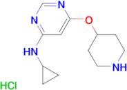 N-cyclopropyl-6-(piperidin-4-yloxy)pyrimidin-4-amine hydrochloride