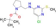 2-[(6-Chloro-2-methylsulfanyl-pyrimidin-4-ylamino)-methyl]-pyrrolidine-1-carboxylic acid tert-bu...