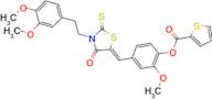 4-{[(5Z)-3-[2-(3,4-dimethoxyphenyl)ethyl]-4-oxo-2-sulfanylidene-1,3-thiazolidin-5-ylidene]methyl...