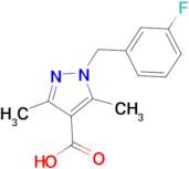 1-[(3-Fluorophenyl)methyl]-3,5-dimethyl-1H-pyrazole-4-carboxylic acid