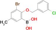 (3-Bromo-2-((3-chlorobenzyl)oxy)-5-methylphenyl)boronic acid