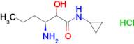 (3S)-3-Amino-N-cyclopropyl-2-hydroxyhexanamide hydrochloride