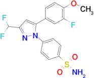4-(3-(Difluoromethyl)-5-(3-fluoro-4-methoxyphenyl)-1H-pyrazol-1-yl)benzenesulfonamide