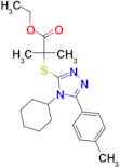 Propanoic acid, 2-[[4-cyclohexyl-5-(4-methylphenyl)-4H-1,2,4-triazol-3-yl]thio]-2-methyl-, ethyl...