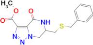 methyl 6-[(benzylthio)methyl]-4-oxo-4,5,6,7-tetrahydro[1,2,3]triazolo[1,5-a]pyrazine-3-carboxylate