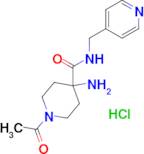 1-acetyl-4-amino-N-(pyridin-4-ylmethyl)piperidine-4-carboxamide hydrochloride