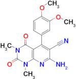 7-amino-5-(3,4-dimethoxyphenyl)-1,3-dimethyl-2,4-dioxo-1,2,3,4-tetrahydropyrido[2,3-d]pyrimidine-6…