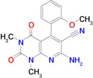 7-amino-5-(2-methoxyphenyl)-1,3-dimethyl-2,4-dioxo-1,2,3,4-tetrahydropyrido[2,3-d]pyrimidine-6-car…