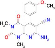 7-amino-5-(3-methoxyphenyl)-1,3-dimethyl-2,4-dioxo-1,2,3,4-tetrahydropyrido[2,3-d]pyrimidine-6-car…
