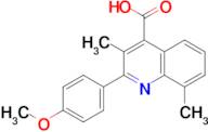 2-(4-METHOXYPHENYL)-3,8-DIMETHYLQUINOLINE-4-CARBOXYLIC ACID