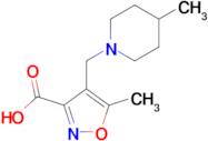 5-methyl-4-[(4-methylpiperidin-1-yl)methyl]isoxazole-3-carboxylic acid
