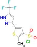 2-methyl-5-[5-(trifluoromethyl)-1H-pyrazol-3-yl]-3-thiophenesulfonyl chloride
