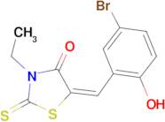 (5E)-5-(5-bromo-2-hydroxybenzylidene)-3-ethyl-2-thioxo-1,3-thiazolidin-4-one