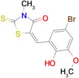 (5E)-5-(5-bromo-2-hydroxy-3-methoxybenzylidene)-3-methyl-2-thioxo-1,3-thiazolidin-4-one