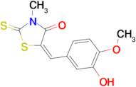 (5E)-5-(3-hydroxy-4-methoxybenzylidene)-3-methyl-2-thioxo-1,3-thiazolidin-4-one