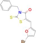 (5Z)-3-benzyl-5-[(5-bromo-2-furyl)methylene]-2-thioxo-1,3-thiazolidin-4-one