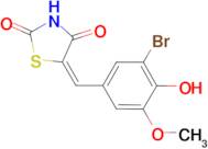 (5E)-5-(3-bromo-4-hydroxy-5-methoxybenzylidene)-1,3-thiazolidine-2,4-dione