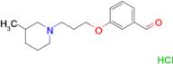 3-[3-(3-methyl-1-piperidinyl)propoxy]benzaldehyde hydrochloride