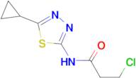 3-chloro-N-(5-cyclopropyl-1,3,4-thiadiazol-2-yl)propanamide