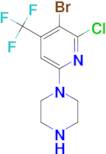 1-(5-Bromo-6-chloro-4-(trifluoromethyl)pyridin-2-yl)piperazine