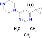 2-(tert-Butyl)-4-(1-methylcyclopropyl)-6-(piperazin-1-yl)pyrimidine