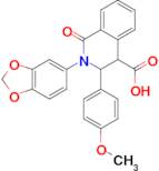 2-benzo[d]1,3-dioxolen-5-yl-3-(4-methoxyphenyl)-1-oxo-2,3,4-trihydroisoquinoline-4-carboxylic acid…