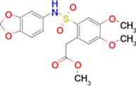 Methyl 2-(2-((benzo[d]1,3-dioxolan-5-ylamino)sulfonyl)-4,5-dimethoxyphenyl)acetate, 95%