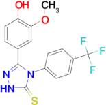 3-(4-Hydroxy-3-methoxyphenyl)-4-(4-(trifluoromethyl)phenyl)-1,2,4-triazoline-5-thione, 95%