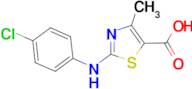 2-((4-Chlorophenyl)amino)-4-methyl-1,3-thiazole-5-carboxylic acid, 95%