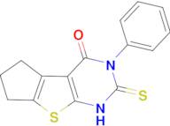 6-Mercapto-5-phenyl-1,2,3,5-tetrahydro-8-thia-5,7-diaza-cyclopenta[a]inden-4-one