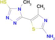 5-(2-amino-4-methyl-1,3-thiazol-5-yl)-4-methyl-4H-1,2,4-triazole-3-thiol