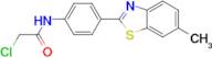 2-chloro-N-[4-(6-methyl-1,3-benzothiazol-2-yl)phenyl]acetamide