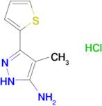 4-methyl-3-(2-thienyl)-1H-pyrazol-5-amine hydrochloride