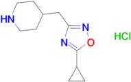 4-[(5-cyclopropyl-1,2,4-oxadiazol-3-yl)methyl]piperidine hydrochloride