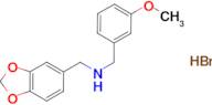 (1,3-benzodioxol-5-ylmethyl)(3-methoxybenzyl)amine hydrobromide