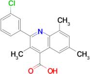 2-(3-chlorophenyl)-3,6,8-trimethylquinoline-4-carboxylic acid