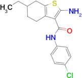 2-amino-N-(4-chlorophenyl)-6-ethyl-4,5,6,7-tetrahydro-1-benzothiophene-3-carboxamide