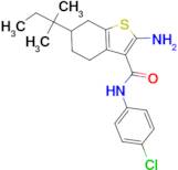 2-amino-N-(4-chlorophenyl)-6-(1,1-dimethylpropyl)-4,5,6,7-tetrahydro-1-benzothiophene-3-carboxamide