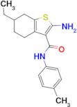 2-amino-6-ethyl-N-(4-methylphenyl)-4,5,6,7-tetrahydro-1-benzothiophene-3-carboxamide