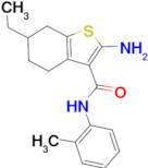 2-amino-6-ethyl-N-(2-methylphenyl)-4,5,6,7-tetrahydro-1-benzothiophene-3-carboxamide