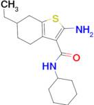 2-amino-N-cyclohexyl-6-ethyl-4,5,6,7-tetrahydro-1-benzothiophene-3-carboxamide